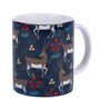 Cofffee Mug With Navy Blue & Grey Deer Print