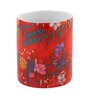 Cofffee Mug With Red Floral Print
