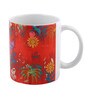 Cofffee Mug With Red Floral Print