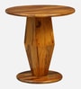 Cognac Sheesahm Wood End Table In Honey Oak Finish