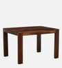 Cognac Sheesham Wood  4 Seater Dining Set In Rustic Teak Finish