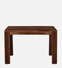 Cognac Sheesham Wood  4 Seater Dining Set In Rustic Teak Finish