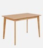 Coito Solid Wood 4 Seater Dining Table Set In Natural Finish