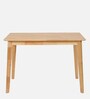 Coito Solid Wood 4 Seater Dining Table Set In Natural Finish