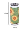 Stainless Steel Sipper Water  Bottle With Green & Sunflower Print
