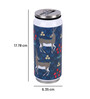 Stainless Steel Sipper Water  Bottle With Navy Blue & Grey Deer Print