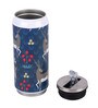 Stainless Steel Sipper Water  Bottle With Navy Blue & Grey Deer Print