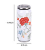 Stainless Steel Sipper Water  Bottle With White & Red Floral Print