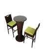 Colac Wicker Table And Chair Set ( With 2 Chairs ) In Brown Finish