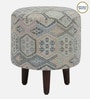 Colby Fabric Seating Stool In Provincial Teak Finish