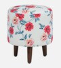 Colby Fabric Seating Stool In Provincial Teak Finish