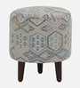 Colby Fabric Seating Stool In Provincial Teak Finish