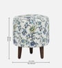 Colby Fabric Seating Stool In Provincial Teak Finish