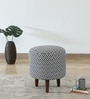 Colby Fabric Seating Stool In Provincial Teak Finish