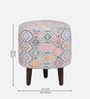 Colby Fabric Seating Stool In Provincial Teak Finish