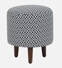 Colby Fabric Seating Stool In Provincial Teak Finish