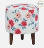 Colby Fabric Seating Stool In Provincial Teak Finish