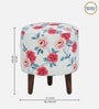 Colby Fabric Seating Stool In Provincial Teak Finish