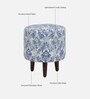 Colby Fabric Seating Stool In Provincial Teak Finish