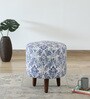 Colby Fabric Seating Stool In Provincial Teak Finish