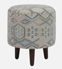 Colby Fabric Seating Stool In Provincial Teak Finish