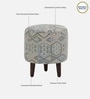 Colby Fabric Seating Stool In Provincial Teak Finish
