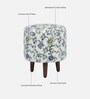 Colby Fabric Seating Stool In Provincial Teak Finish