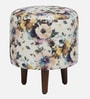 Colby Fabric Seating Stool In Provincial Teak Finish