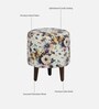 Colby Fabric Seating Stool In Provincial Teak Finish