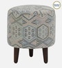 Colby Fabric Seating Stool In Provincial Teak Finish