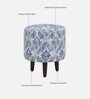 Colby Fabric Seating Stool In Provincial Teak Finish