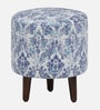 Colby Fabric Seating Stool In Provincial Teak Finish