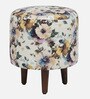 Colby Fabric Seating Stool In Provincial Teak Finish