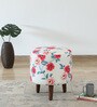 Colby Fabric Seating Stool In Provincial Teak Finish