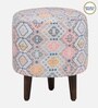 Colby Fabric Seating Stool In Provincial Teak Finish