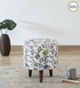 Colby Fabric Seating Stool In Provincial Teak Finish