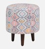 Colby Fabric Seating Stool In Provincial Teak Finish