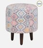 Colby Fabric Seating Stool In Provincial Teak Finish
