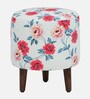 Colby Fabric Seating Stool In Provincial Teak Finish