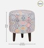 Colby Fabric Seating Stool In Provincial Teak Finish