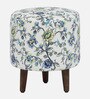 Colby Fabric Seating Stool In Provincial Teak Finish
