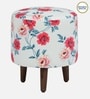 Colby Fabric Seating Stool In Provincial Teak Finish