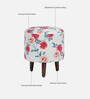 Colby Fabric Seating Stool In Provincial Teak Finish