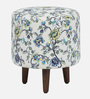 Colby Fabric Seating Stool In Provincial Teak Finish