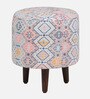 Colby Fabric Seating Stool In Provincial Teak Finish