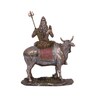 Cold Cast Bronze 10 Inch God Shiva Sitting On Nandi Idol