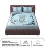 Blue Abstract 250 TC Microfiber King Sized Double Bedsheet with 2 Pillow Covers