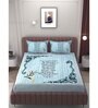 Blue Abstract 250 TC Microfiber King Sized Double Bedsheet with 2 Pillow Covers