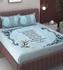 Blue Abstract 250 TC Microfiber King Sized Double Bedsheet with 2 Pillow Covers