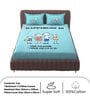 Sky Blue Characters  250 TC Microfiber King Sized Kids Double Bedsheet with 2 Pillow Covers